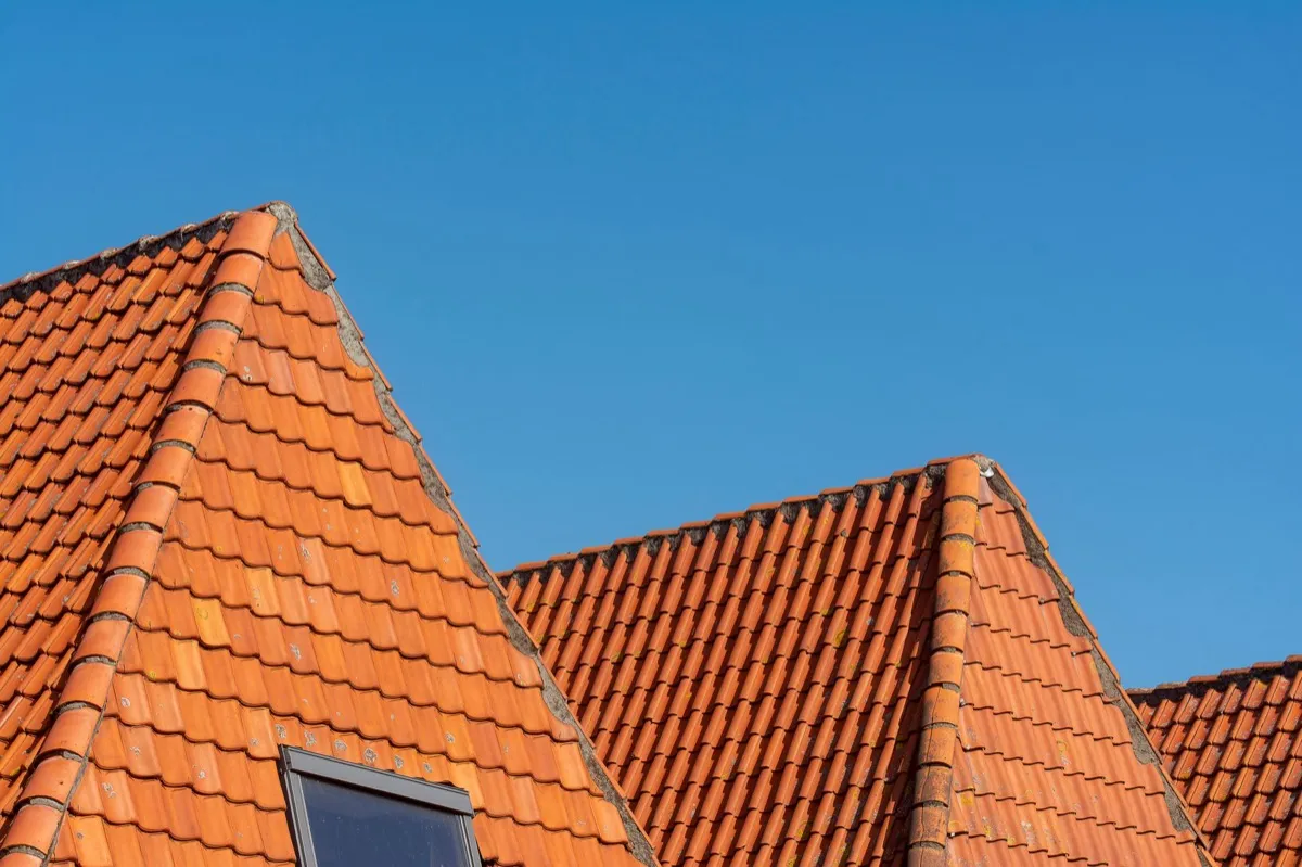 Clay barrel tile rooflines on homes in Bismarck, ND